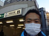 駅頭挨拶［本蓮沼駅］