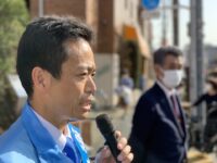 下村博文衆議院議員、安井一郎区議会議員と共に街頭演説