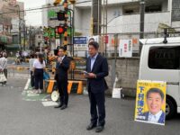 下村博文代議士と東武練馬駅前にてご挨拶