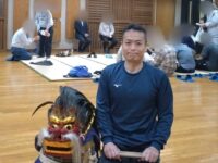 獅子舞奉納に向けた獅子舞保存会の練習終了