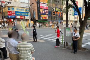 今日も東京都議会議員候補の松田やすまさ！