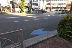 本蓮沼駅前の国道での斜め横断等の危険対応について