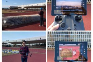 新河岸陸上競技場での「ドローン×防災・減災」