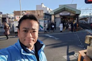 東武練馬駅北口前にて年始のご挨拶