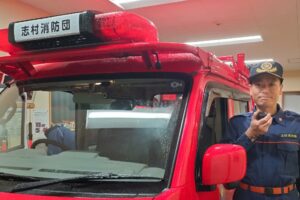 消防団の春の火災予防運動