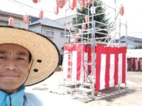 蓮沼東町会盆踊り大会の準備に朝から参加