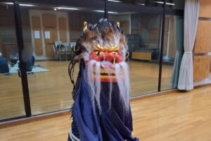 9/16(水)、徳丸北野神社獅子舞保存会の三匹獅子舞の練習😃