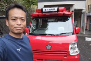 志村消防団第七分団、月に一度の機関点検