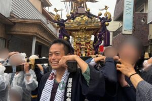 昨日の蓮沼氷川神社禮大祭での神輿渡御