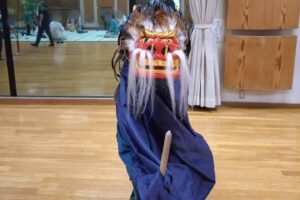 徳丸北野神社獅子舞保存会の三匹獅子舞の練習